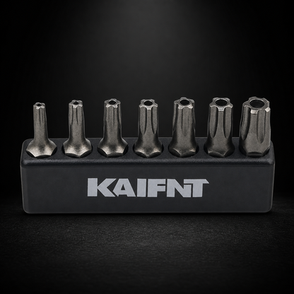 Security Bit Set For One Wheel on a black studio background